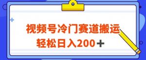 视频号最新冷门赛道搬运玩法，轻松日入200+【揭秘】-葛仙仙资源库