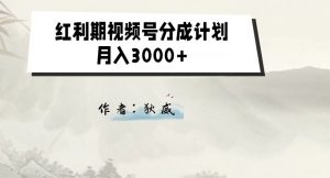 外面收费1980的红利期视频号分成计划2.0版本教学【揭秘】-葛仙仙资源库