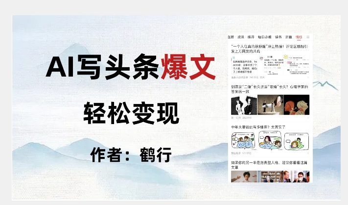 暴力拆解AI写头条爆文，轻松日入500+-葛仙仙资源库