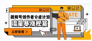 一条视频收益3000+，一条作品涨粉2000+，视频号流量爆炸·的秘籍-葛仙仙资源库