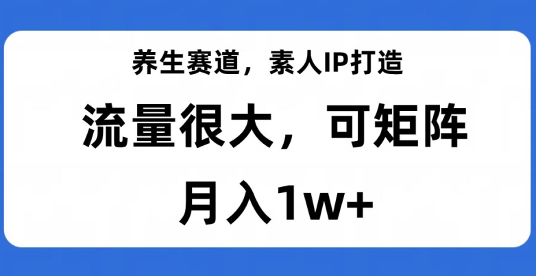 养生赛道，素人IP打造，流量很大，可矩阵，月入1w+【揭秘】-葛仙仙资源库