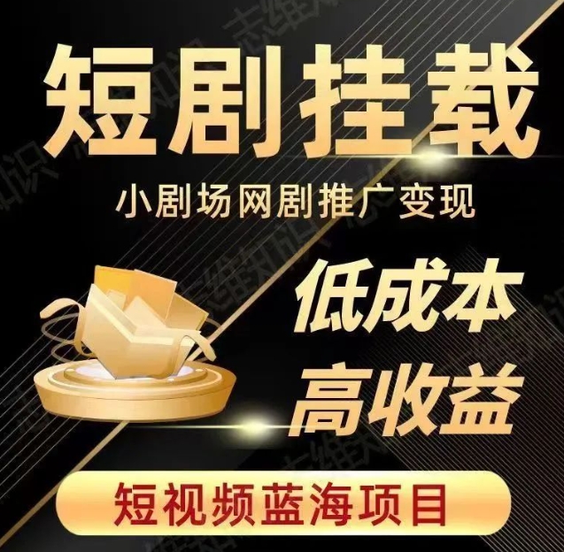 2023短视频蓝海项目，抖音快手短剧推广变现教程，低成本高收益-葛仙仙资源库