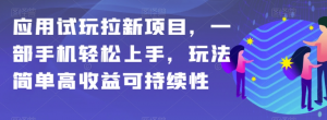 应用试玩拉新项目,一部手机轻松上手,玩法简单高收益可持续性【揭秘】-葛仙仙资源库