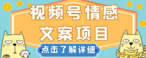 视频号情感文案项目，简单操作，新手小白轻松上手日入200+【揭秘】-葛仙仙资源库