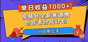 单日收益1000+，视频号全新赛道撸创作者分成计划，小白易上手【揭秘】-葛仙仙资源库