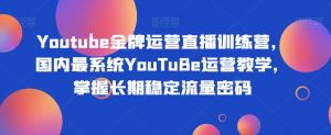 Youtube金牌运营直播训练营，国内最系统YouTuBe运营教学，掌握长期稳定流量密码-葛仙仙资源库