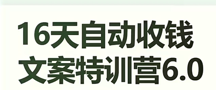 16天自动收钱文案特训营6.0，学会儿每天自动咔咔收钱-葛仙仙资源库