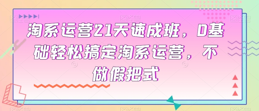 淘系运营21天速成班，0基础轻松搞定淘系运营，不做假把式-葛仙仙资源库
