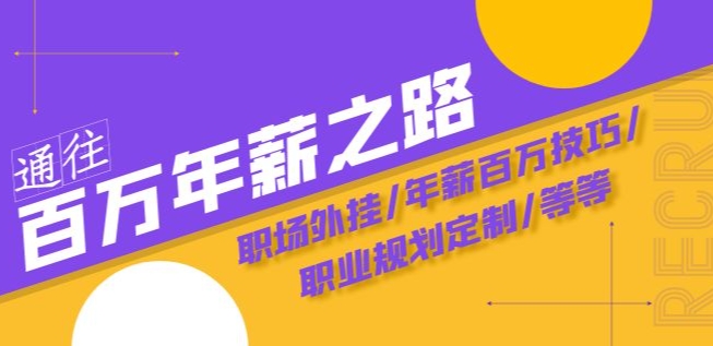 通往百万年薪之路·陪跑训练营：职场外挂/年薪百万技巧/职业规划定制/等等-葛仙仙资源库