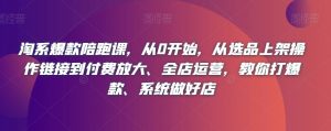 淘系爆款陪跑课,从0开始,从选品上架操作链接到付费放大、全店运营,教你打爆款、系统做好店-葛仙仙资源库