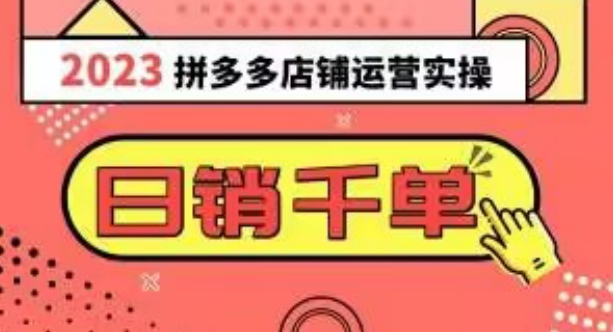 2023拼多多运营实操，每天30分钟日销1000＋，爆款选品技巧大全（10节课）-葛仙仙资源库