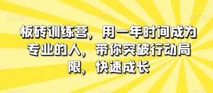 板砖训练营,用一年时间成为专业的人,带你突破行动局限,快速成长-葛仙仙资源库