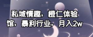 私域情趣,橙仁体验馆,暴利行业,月入2w【揭秘】-葛仙仙资源库