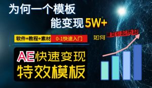 AE视频特效模板变现月入3-5W,0-1快速入门,软件+教程+素材-葛仙仙资源库