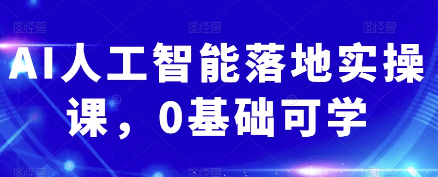 AI人工智能落地实操课，0基础可学-葛仙仙资源库