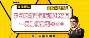 数据号回归玩法游戏试玩搬砖项目再创日入500+【揭秘】-葛仙仙资源库