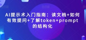 AI提示术入门指南:读文档+如何有效提问+了解token+prompt的结构化【揭秘】-葛仙仙资源库