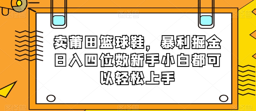 卖莆田篮球鞋，暴利掘金日入四位数新手小白都可以轻松上手【揭秘】-葛仙仙资源库