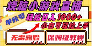 烧脑小游戏直播,单账号日入1000+,无需露脸,小白可轻松上手(保姆级教程)【揭秘】-葛仙仙资源库