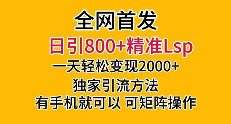 全网首发！日引800+精准老色批，一天变现2000+，独家引流方法，可矩阵操作【揭秘】-葛仙仙资源库