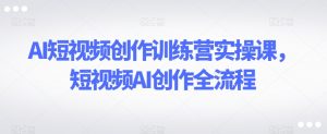 AI短视频创作训练营实操课,短视频AI创作全流程-葛仙仙资源库