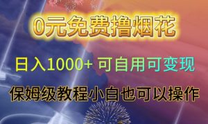 0元免费撸烟花日入1000+可自用可变现保姆级教程小白也可以操作【仅揭秘】-葛仙仙资源库