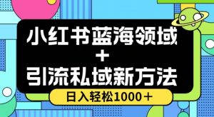 小红书蓝海虚拟＋引流私域新方法，100%不限流，日入轻松1000＋，小白无脑操作【揭秘】-葛仙仙资源库