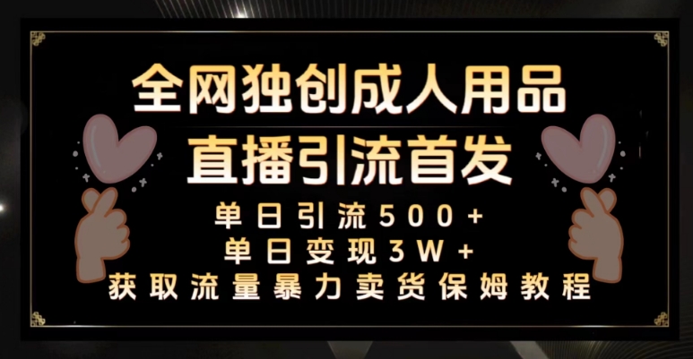 全网独创真人主播+无人直播单日引流500+，橙人用品暴力卖货单日变现3W+保姆似教学2.0【揭秘】-葛仙仙资源库