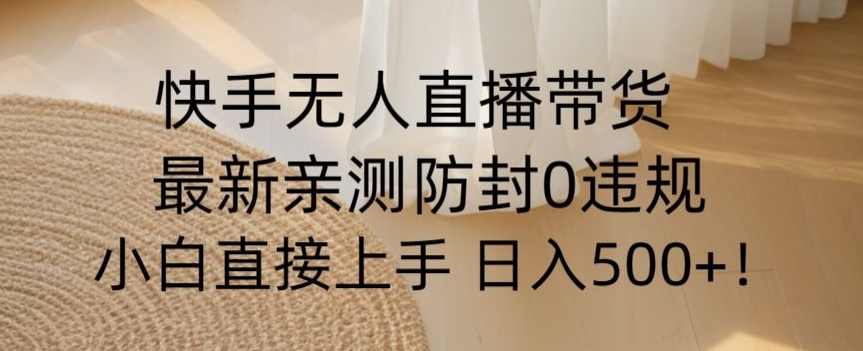快手无人直播带货从0-1落地教学，最新防封0粉开播，小白可上手日入500+【揭秘】-葛仙仙资源库