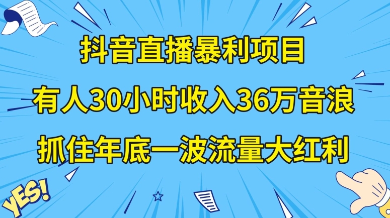 抖音直播暴利项目，有人30小时收入36万音浪，公司宣传片年会视频制作，抓住年底一波流量大红利【揭秘】-葛仙仙资源库