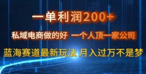 一单利润200私域电商做的好,一个人顶一家公司蓝海赛道最新玩法【揭秘】-葛仙仙资源库