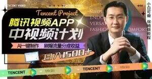 冷门项目，腾讯视频中视频计划，AI一键制作，刷爆流量分成，日收益2000+【揭秘】-葛仙仙资源库