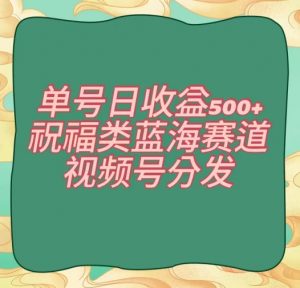 单号日收益500+、祝福类蓝海赛道、视频号分发【揭秘】-葛仙仙资源库