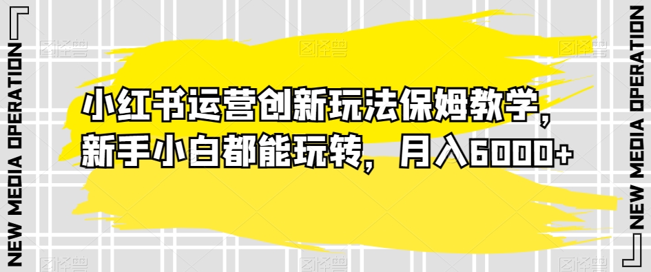 小红书运营创新玩法保姆教学，新手小白都能玩转，月入6000+【揭秘】-葛仙仙资源库