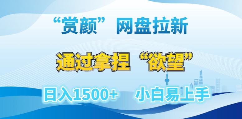 “赏颜”网盘拉新赛道，通过拿捏“欲望”日入1500+，小白易上手【揭秘】-葛仙仙资源库