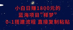 小白能日赚1800元的蓝海项目”释梦”0-1搭建流程可直接复制粘贴长期做【揭秘】-葛仙仙资源库