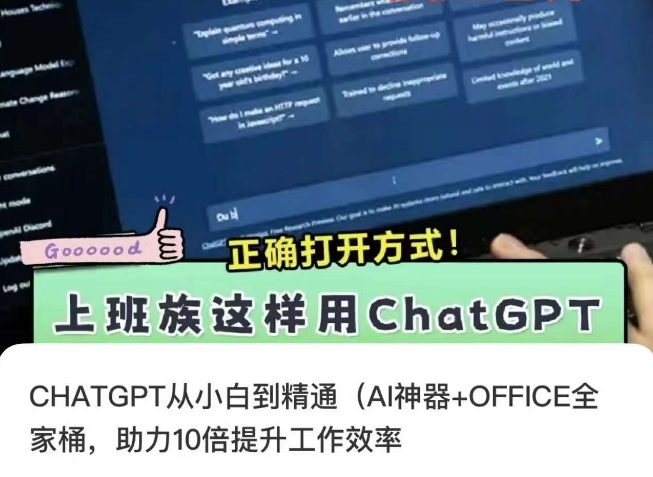 CHATGPT从小白到精通，AI神器+OFFICE全家桶，助力10倍提升工作效率-葛仙仙资源库