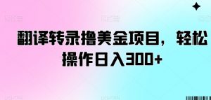 翻译转录撸美金项目,轻松操作日入300+【揭秘】-葛仙仙资源库