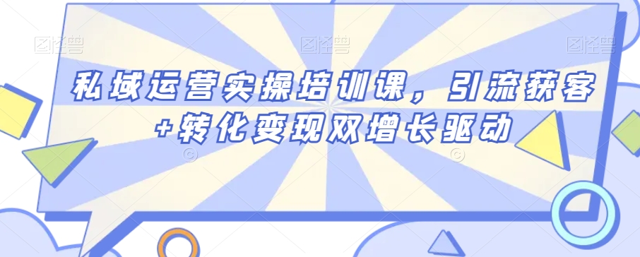 私域运营实操培训课，引流获客+转化变现双增长驱动-葛仙仙资源库