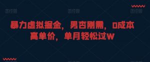 暴力虚拟掘金,男杏刚需,0成本高单价,单月轻松过W【揭秘】-葛仙仙资源库