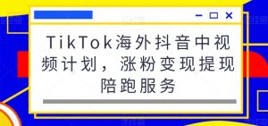 TikTok海外抖音中视频计划,涨粉变现提现陪跑服务-葛仙仙资源库