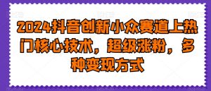 2024抖音创新小众赛道上热门核心技术,超级涨粉,多种变现方式【揭秘】-葛仙仙资源库