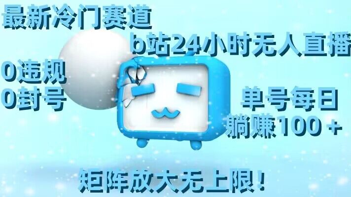 最新冷门赛道，b站24小时无人直播，0违规0封号，单号每日躺赚100＋，矩阵放大无上限【揭秘】-葛仙仙资源库