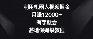 利用机器人视频掘金,月赚12000+,有手就会,落地保姆级教程【揭秘】-葛仙仙资源库