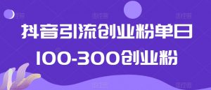 抖音引流创业粉单日100-300创业粉【揭秘】-葛仙仙资源库