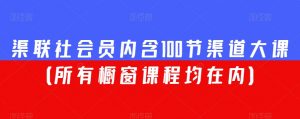 渠联社会员内含100节渠道大课(所有橱窗课程均在内)-葛仙仙资源库