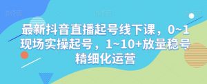 最新抖音直播起号线下课,0~1现场实操起号,1~10+放量稳号精细化运营-葛仙仙资源库