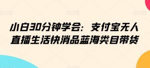 小白30分钟学会:支付宝无人直播生活快消品蓝海类目带货【揭秘】-葛仙仙资源库