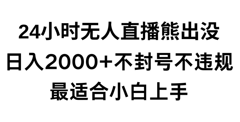快手24小时无人直播熊出没，不封直播间，不违规，日入2000+，最适合小白上手，保姆式教学【揭秘】-葛仙仙资源库