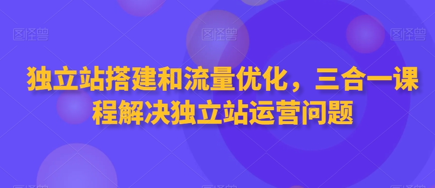 独立站搭建和流量优化，三合一课程解决独立站运营问题-葛仙仙资源库
